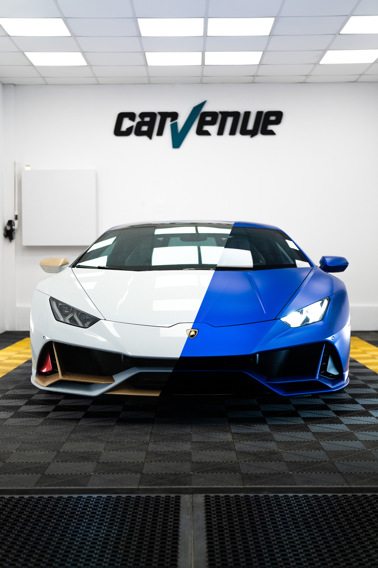 Blue matte color wrap for Lamborghini Huracan
